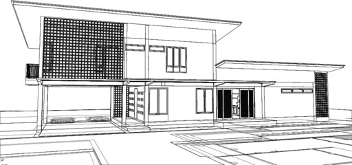 sketch design of house,vector - Vector