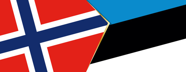 Norway and Estonia flags, two vector flags.