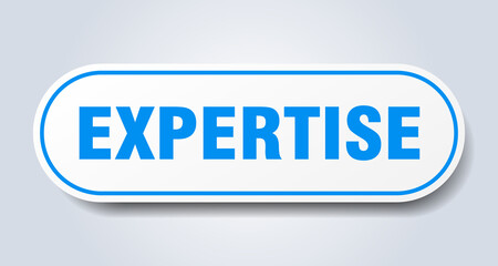 expertise sign. rounded isolated button. white sticker