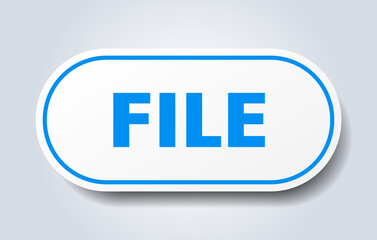 file sign. rounded isolated button. white sticker
