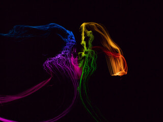 Photo picture drawn with light, modern creative art