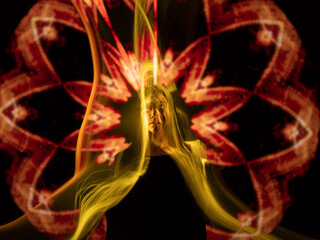 Photo picture drawn with light, modern creative art