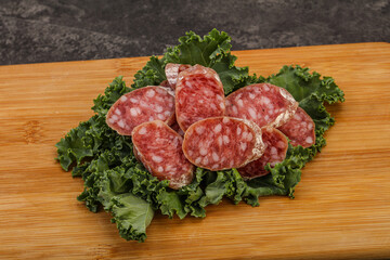 Iberian pork Fuet sausage slices
