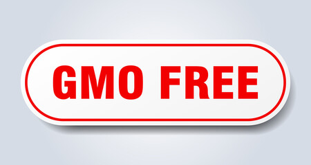 gmo free sign. rounded isolated button. white sticker