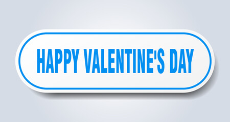happy Valentine's day sign. rounded isolated button. white sticker