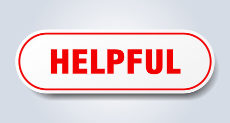 helpful sign. rounded isolated button. white sticker
