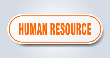 human resource sign. rounded isolated button. white sticker