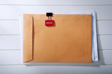 important  document on a brown envelope