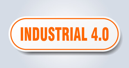 industrial 4.0 sign. rounded isolated button. white sticker