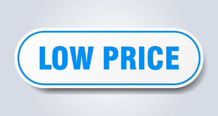 low price sign. rounded isolated button. white sticker