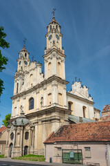 Fototapeta na wymiar Catholic church of the Ascension, one of the most beautiful churches in vilnius