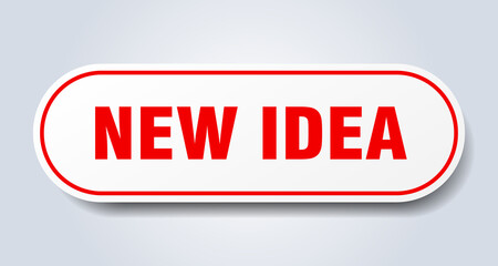 new idea sign. rounded isolated button. white sticker