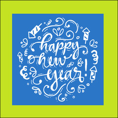 Fototapeta na wymiar Colourful happy new year vector background.Happy new year poster design.