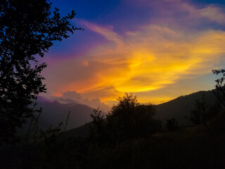 sunset in the mountains