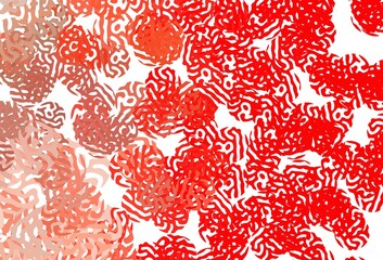 Light Red vector backdrop with memphis shapes.