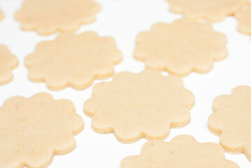 dough for gingerbread cookies with cookie cutter