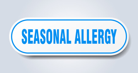 seasonal allergy sign. rounded isolated button. white sticker