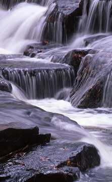 cascade waterfall above Bond Falls on the Ontonogan River in Michigan