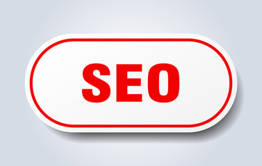 seo sign. rounded isolated button. white sticker