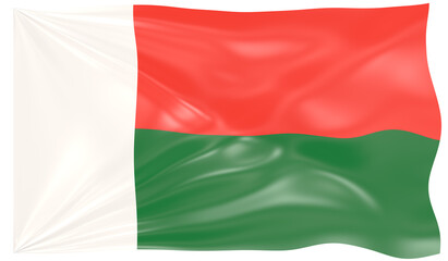 3d Illustration of a Waving Flag of Madagascar
