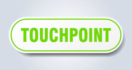 touchpoint sign. rounded isolated button. white sticker