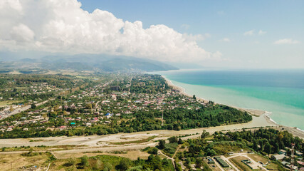 Adler Sochi is a resort town. flying a drone