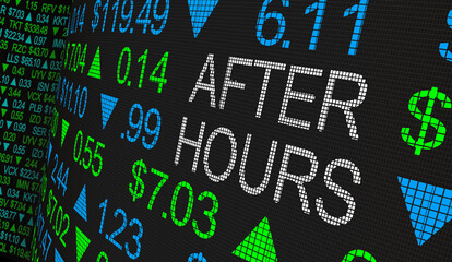 After Hours Stock Market Trading Before Opening Bell Post Closing 3d Illustration