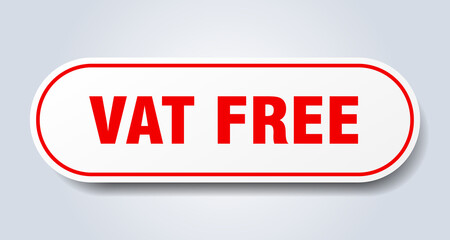 vat free sign. rounded isolated button. white sticker