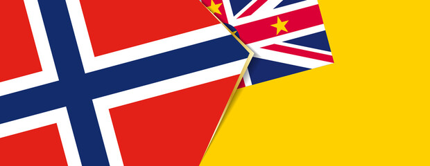 Norway and Niue flags, two vector flags.