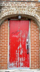 Red back alley door. 