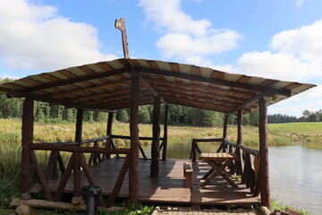 estate pier and ancient castle territory in Belarus