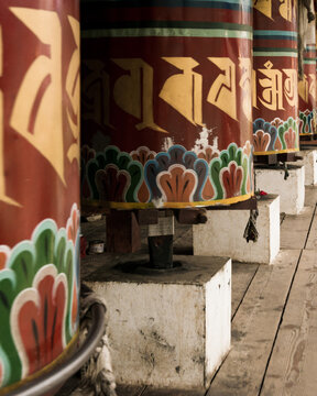 Prayer wheels in Timphu, Bhutan