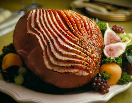 Sliced holiday ham