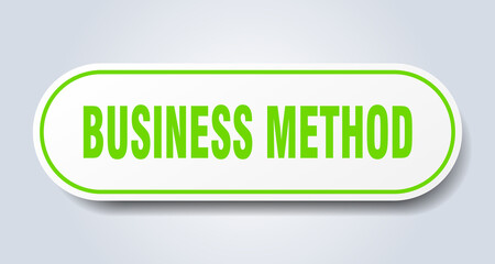 business method sign. rounded isolated button. white sticker