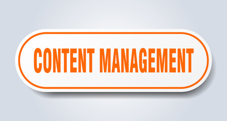content management sign. rounded isolated button. white sticker