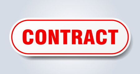 contract sign. rounded isolated button. white sticker