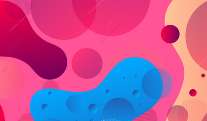 Landing page template with liquid fluid shapes and geometric pat