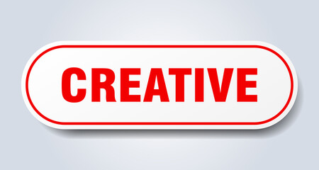 creative sign. rounded isolated button. white sticker