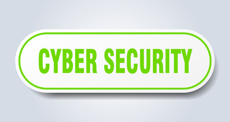 cyber security sign. rounded isolated button. white sticker