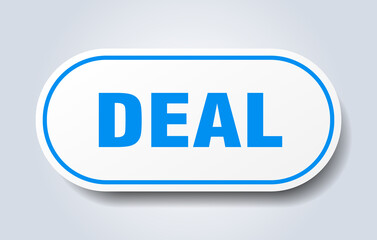 deal sign. rounded isolated button. white sticker