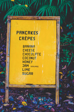 Pancakes/crepes menu