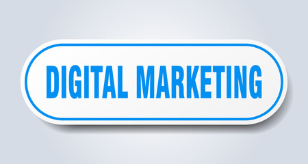 digital marketing sign. rounded isolated button. white sticker