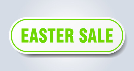 easter sale sign. rounded isolated button. white sticker