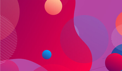 Landing page template with liquid fluid shapes and geometric pat