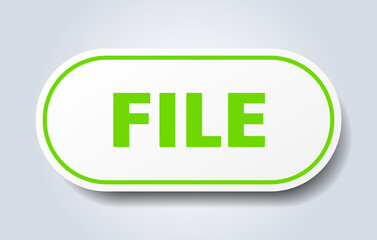 file sign. rounded isolated button. white sticker