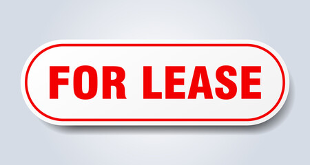 for lease sign. rounded isolated button. white sticker