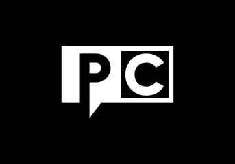 Initial Monogram Letter P C Logo Design Vector Template. P C Letter Logo Design