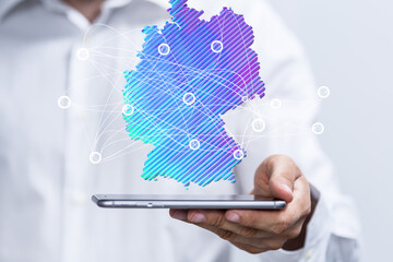 country germany map digital outline silhouette