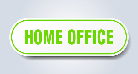 home office sign. rounded isolated button. white sticker