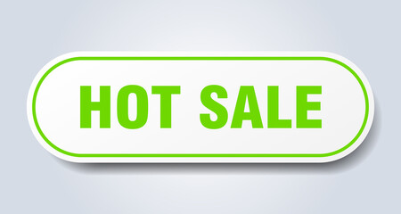 hot sale sign. rounded isolated button. white sticker